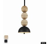 Lámpara colgante de hormigón - bosfor concrete | arena - negro | 3 bolas | led 14w
