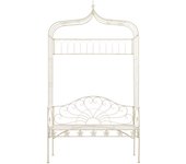 Banco de jardín | silla de jardín metal blanco envejecido 122 cm cfw31629
