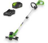 Cortabordes a batería 48v con kit cargador y batería pértiga telescópica y cabezal ajustable greenworks g48lt30