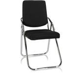 Silla de confidente esto piel sintética tela negro hjh office