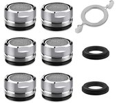 Aireador de grifo m24-6 piezas aireador de grifo con filtro en acero inoxidable y abs cromado para grifo de fregadero de baño y cocina