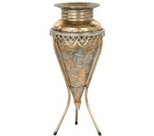 Jarrón home esprit dorado metal 24 x 24 x 57 cm