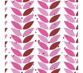 Papel pintado floral hojas rosas