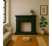 Marco de chimenea mpc - negro, para vulcan electric insert o quemador existente, hecho de madera mdf resistente, diseño clásico.
