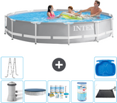 Paquete de piscina - intex - alrededor - 366x366x76 cm + accesorios a2085