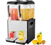 Vevor máquina bebidas comercial, máquina jugo de 2 latas, 12 cuartos cada una, máquina de té helado de acero inoxidable de 286 vatios, 45 °f a 54 °f