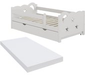 Vitalispa cama infantil jessica, blanco, 70x140 cm con cajón y colchón