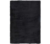 Alfombra peluda de pelo largo navarra negra 120x170cm poliéster