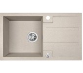 Fregadero barbados granito beige, 1 seno con escurridor, 44x76