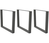 Maison exclusive - patas para mesa de comedor en forma de v (3 unidades), antracita, 100 x (72-73,3) cm, acero