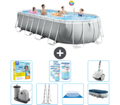 Paquete de piscina - intex - oval - 610x305x122 cm + accesorios cb51