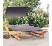 Maison exclusive - tumbona con dosel madera curvada gris antracita 165x203x126 cm