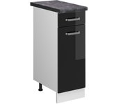 Vicco mueble bajo de cocina r-line, negro brillo intenso, 30 cm , et antracita