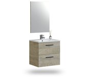 Mueble de baño con espejo sense 2 cajones 60 roble alaska 60 x 57 x 45 cm