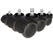 5 x ruedas para suelos duros 11 mm / 50 mm no-noise para sillas de oficina hjh office