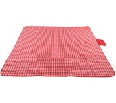 Manta de picnic de tela oxford ensanchada rectangular impermeable plegable para acampar en la playa (cuadros rojos y blancos)
