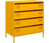 Aparador | aparador de comedor | armario de cocina acero laminado en frío amarillo mostaza 68x39x73,5 cm cfw61391