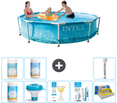 Paquete de piscina - intex - alrededor - 305x305x76 cm + accesorios