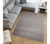 Tapiso nizza alfombra de salón habitación gris plata pelo en bucle fina lisa resistente suave 140 x 200 cm