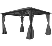 Maison exclusive - cenador con cortina gris antracita aluminio 400x300 cm