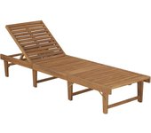 Tumbona | silla de jardín plegable con cojín madera maciza de acacia cfw56557