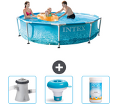 Paquete de piscina - intex - alrededor - 305x305x76 cm + accesorios cb77