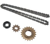 Juego de piñones para bicicleta eléctrica, dorados, 11 dientes, cadena de 114 eslabones, rueda de 20 dientes con conector para mo