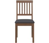 Pack 2 uds sillas de comedor | silla de cocina con cojines madera maciza marrón caucho cfw37506