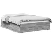 Maison exclusive - cama con cajones madera de ingeniería gris sonoma 135x190 cm