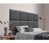Dhome cabecero tapizado en tela acualine compuesto de paneles autoadhesivos intercambiables de cama lujo dormitorio acolchado (gris ceniza, 105cm)