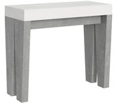 Consola extensible 90x40/300 cm spimbo mix tapa fresno blanco - patas cemento