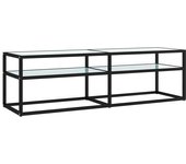 Mueble de tv vidrio templado color mármol blanco 140x40x40,5 cm