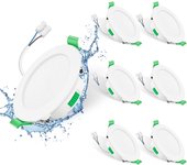 Foco led empotrable, 230 v, 7 w, regulable, 68 mm, para baño y cocina, 3000 k/4000 k/6500 k, redondo blanco, paquete de 6