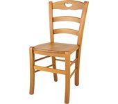 Tommychairs - silla valentina para cocina y comedor, estructura en madera de haya color roble y asiento de madera