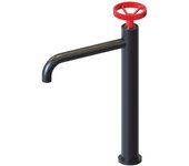 Grifo de lavabo k2o chillout delta alto 23x6,7x37cm grifo monomando con aireador incorporado y cartucho cerámico, negro y rojo