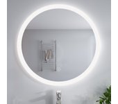Sirhona espejo de baño led redondo antivaho con control de sensor táctil,mucha luz,80x80cm