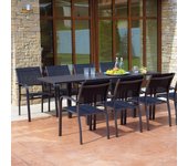 Mesa extensible capannori 106-212x75 antracita en aluminio, para jardín y terraza