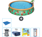 Paquete de piscina - bestway - alrededor - 457x457x84 cm + accesorios cb16