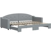 Sofá cama nido tela gris claro 80x200 cm