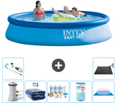 Paquete de piscina - intex - alrededor - 396x396x84 cm + accesorios a1130