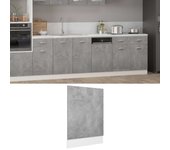 Maison exclusive - panel para lavavajillas contrachapada gris hormigón 45x3x67 cm