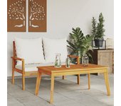 Conjunto de jardín con cojín de madera maciza de acacia.
