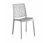 Juego de 4 sillas monobloque de resina london twist by flow gris claro