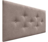 Dhome cabecero de tela acualine con 3 hileras intercaladas de botones cabezal tapizado cama lujo(tierra, 105cm)