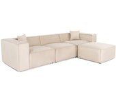 Sofá esquinero lora (l1-o1-1r-pouffe ) crema