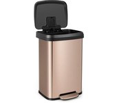 Costway cubo de basura cocina, papelera cocina con tapa de metal, basurero a prueba de huellas dactilares, cubo de reciclaje con pedal para hogar, ofi