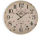 Versa fairlie reloj de pared decorativo para la cocina, el salón, el comedor o la habitación, marrón, 58x3x58cm