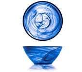H&h set 6 coppette alabastro in vetro blu cm14