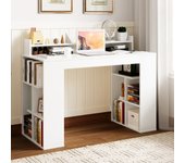 Escritorio de oficina con 2 estantes para libros y soporte para monitor blanco 120x54x90 cm csw37753