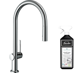 Grifo de cocina con hansgrohe talis m54 210 sbox pulverizador cromado de 2 chorros + limpiador briochin